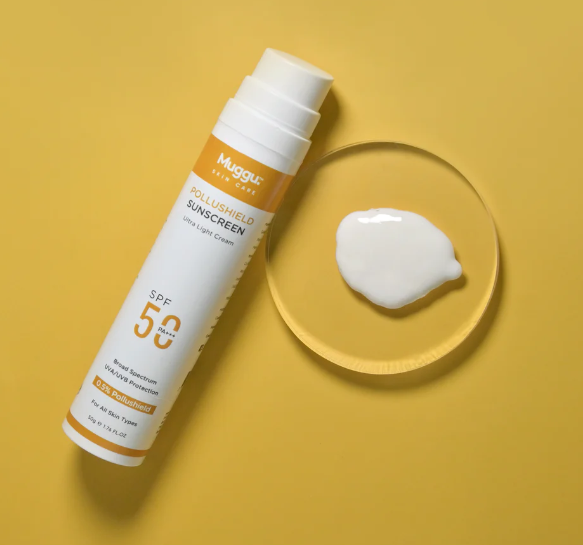 Pollushield SPF 50 PA+++ Sunscreen | UVB/A Cream UV Protection | No White Cast | Non-Greasy