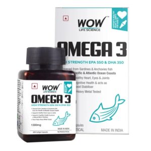 WOW Life Science Omega-3 1300mg Capsules